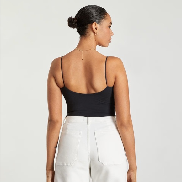 New Everlane The Cropped Square Neck Cami in Black Size XS - Picture 2 of 9